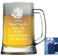 Personalised Engraved Pint Glass Tankard Wedding Usher With Free Gift Box RH picture