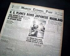 DOOLITTLE RAID James Jimmy JAPAN Bombers Attack 1st 1942 World War II Newspaper picture