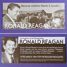 1980 Ronald Reagan Presidential GOP Primary Campaign Flyer / Illinois Delegates picture