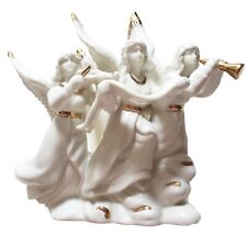 Mikasa Musical Angel Trio Figurine Christmas Decor Porcelain China White Gold picture