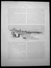 1886 Picturesque Atlas Antique Print of Brighton Beach Melbourne Vic. Australia picture