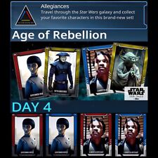 ALLEGIANCES-AGE OF REBELLION-DAY 4-RED+BLUE-4 CARDS-TOPPS STAR WARS CARD TRADER picture