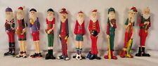 Windsor Collection Sports Pencil Santas  Christmas Resin RARE Set of 10 Vintage picture