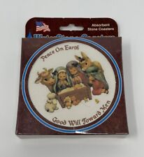 Vintage WaterStone “Peace On Earth Good Will Toward Men”  Christian Coasters (2) picture