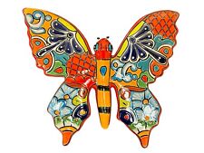 Talavera Butterfly XL Folk Art Mexican Pottery Wall Art Home Decor 14.5