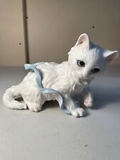 Extremely Rare LARGE Vintage Cybis Kitten With Blue Ribbon Circa 1967 picture
