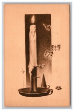 Artist Signed Ryan Postcard Woman Candle Butterfly Fantasy picture