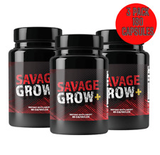 New Savage Grow Plus Pills - 3 PACK -180 Capsules  picture
