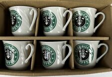 Rare Set Of (6) Starbucks demitasse 3oz Espresso Coffee Cups Early Mermaid Logo picture