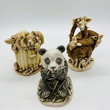 Harmony Kingdom Bamboozled Panda, Giraffe Friends, Nic Nac Dogs, 3 Figurine Box picture