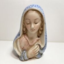 Vintage Porcelain Virgin Mary Madonna Bust Figurine Marked Italy 700/333 picture