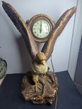 Vintage lanshire Chalkware Eagle Clock Working picture