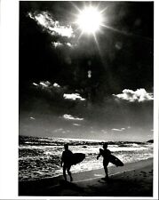 LG906 1989 Original Joe Rimkus Photo BAL HARBOUR BEACH Surfers Walk into Waves picture