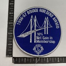 1996-97 Silvr BRIDGE BUILDERS AWARD 10% Gain Lions Club International Patch 09R6 picture