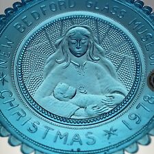 Madonna w Child New Bedford Glass Museum VTG Christmas Decor Pairpoint Cup Plate picture