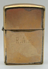 Vintage Zippo 10k Karat Gold Filled Lighter R.A.P. Engraved Full Size picture