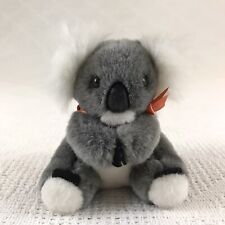 small koala bear plush with orange ribbon bow hard eyes and nose felt fingers picture