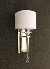 Polished Nickel Modern Wall Sconce Light with Wrap Around Shade/Crystal Accents picture