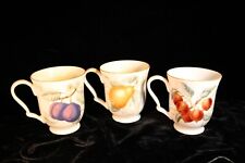 Charter Club Casuals Lot / 3 Summer Grove Plum Pear Apple 4 1/4 Accent Mugs MINT picture