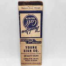 Vintage Matchbook Young Sign Co. 36th St. Chicago National Press 1940s Collectib picture