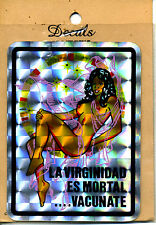 Vtg Prismatic Sticker Novelty Sexy Pinup Girl Latina retro Van Vanner Biker picture