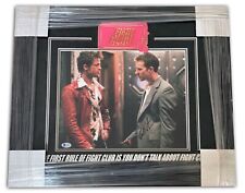 ED EDWARD NORTON BRAD PITT AUTOGRAPHED FIGHT CLUB FRAMED 11X14 PHOTO SIGNED BAS picture