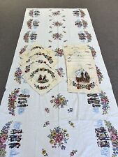 13 pcs Vintage Folk Art printed Tablecloth French 12 Napkins 1 Tablecloth picture