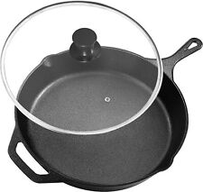 Utopia Kitchen Pre-Seasoned Cast Iron Skillet With Lid Frying Pan Cast Iron Pans picture