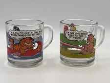 2 Vintage McDonald's Garfield & Odie Glass mugs 1978 picture