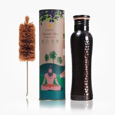 Vintage Hammered Copper Water Bottle with Cleaning Brush by Sarveda - 1 Litre picture