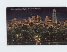 Postcard Night View of Skyline Minneapolis Minnesota USA picture