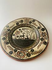 Vintage Mexican Pottery Tlaquepaque Petatillo Plates Deer Wolf Fox Pottery picture