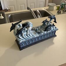 Cast Iron Jumping Dolphin Mechanical Coin Bank Ocean Marine Works picture