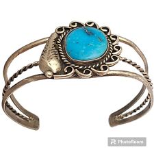 SUPERIOR VINTAGE NAVAJO ROYSTON TURQUOISE STERLING SILVER BRACELET OLD picture