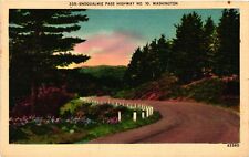Vintage Postcard- SNOQUALMIE PASS HIGHWAY, WA. picture