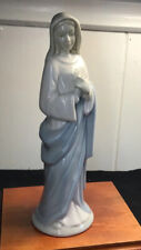 VTG.PALE BLUE VIRGIN MARY , SANMYRO , Thailand, STANDING Holding White Rose,8.5T picture