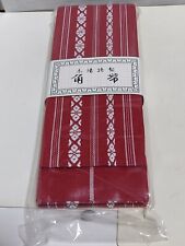 Japanese Men's Traditional KAKU OBI Cotton 100% Red with Manual 9.5× 390cm NEW picture