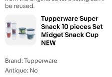 Tupperware Super Snack 10 pieces Set Midget Snack Cup NEW picture