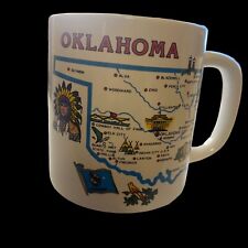 Oklahoma State Mug Vintage Native American History Buffalo Will Rogers Cup White picture
