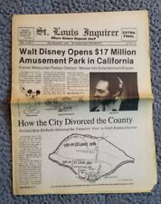 Vintage Walt Disney Opens New Park St Louis Inquirer Newspaper Complete Paper  picture