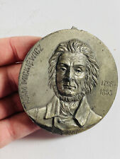 Antique Adam Mickiewicz Plaque Relief Engraving Coin Medallion Medal picture