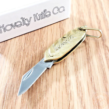 Novelty Cutlery Pocket Knife Stainless Blade Tobacco Word Marked in Brass Handle picture