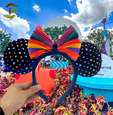 Disney Parks Rainbow Pride Felt Studded Ears Headband Limited NWT Minnie picture