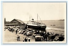 c1940's S.S Steamer Ship Prince George Cars At Port Canada RPPC Photo Postcard picture