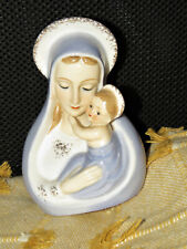 Vintage Shafford Madonna and Child Head Vase Planters ~ Lot of 2 picture