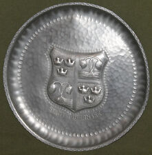 Vintage German hand made pewter wall decor plate picture
