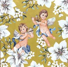 Two Individual Paper Luncheon Decoupage Napkins Vintage  Angels Cherubs picture