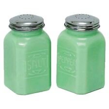 Jadeite Green Glass Collection Salt and Pepper Shakers Vintage Style Large NEW picture