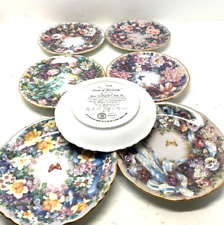 LENA LIU *FLORAL GREETINGS CIRCLE OF LOVE* PLATES Lot of 7 picture