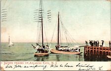 Postcard NJ Yachts Jachts Filling Up Atlantic City New Jersey UDB 1908 Cancel picture